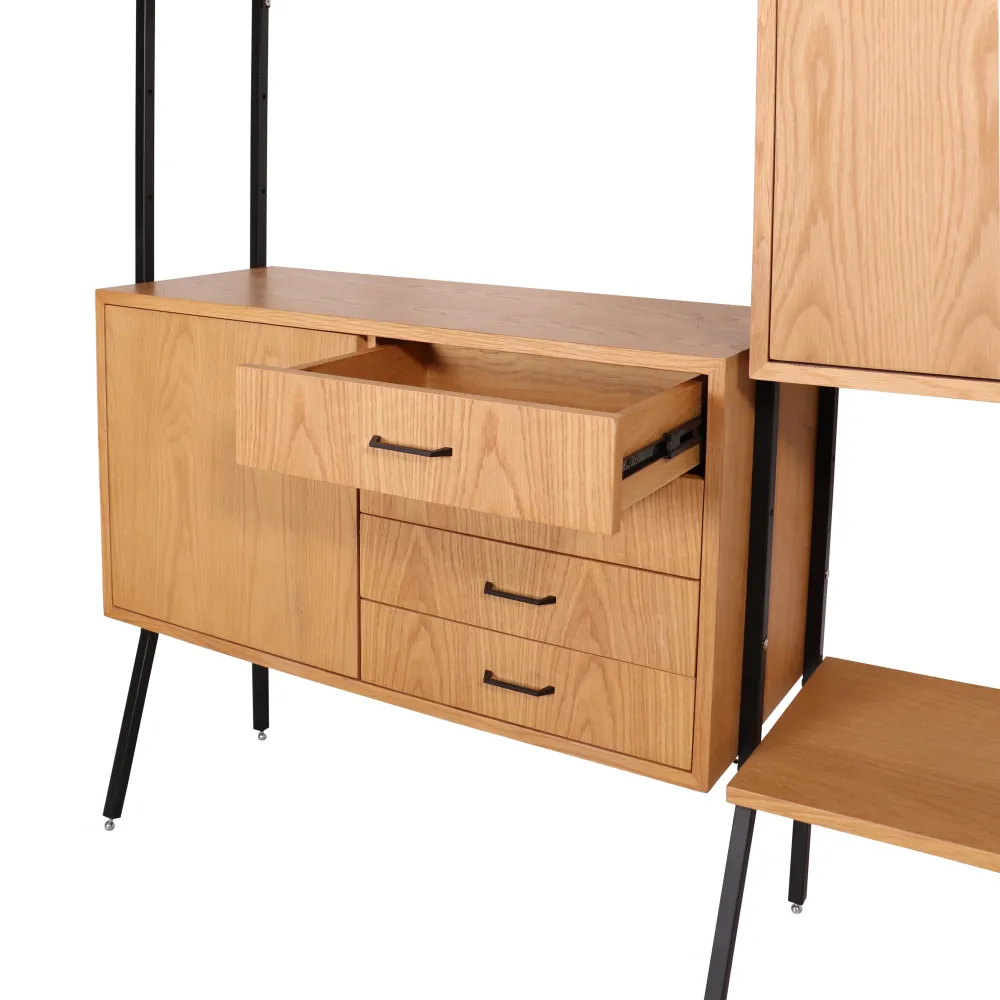 Skandinavisches Regal – Eiche – B186 × H230 cm