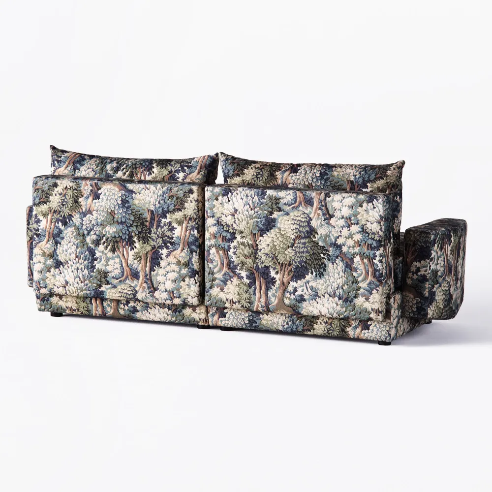 Sofa 2-Sitzer LAUREL mit Pflanzenmotiv