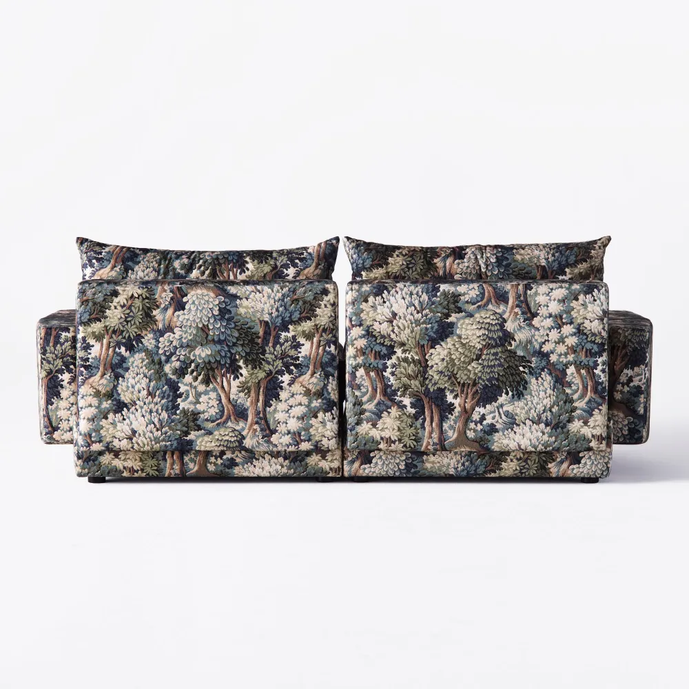 Sofa 2-Sitzer LAUREL mit Pflanzenmotiv