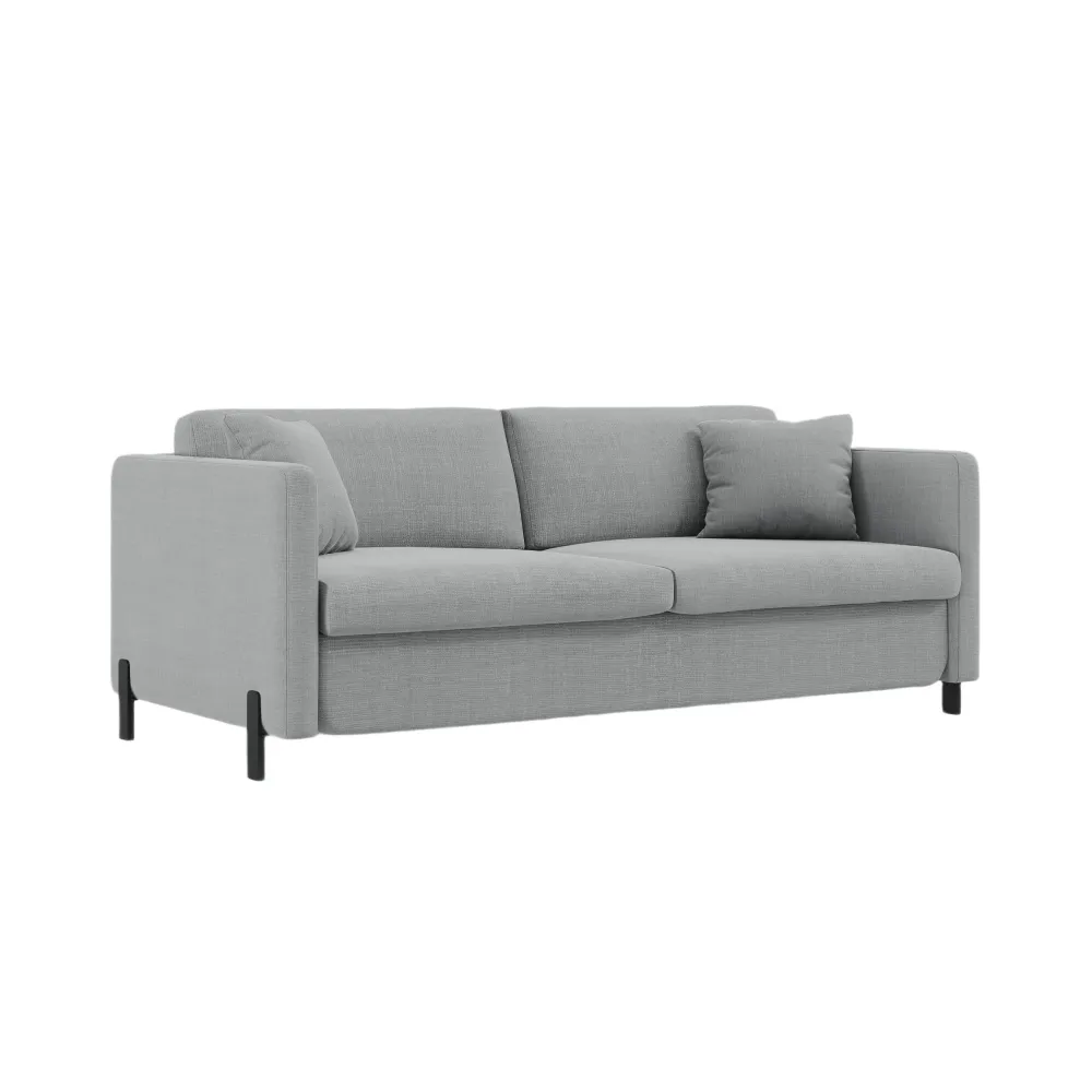 Sofa 2-Sitzer mit Schlaf-Funktion GLORIA hellgrau Chenille