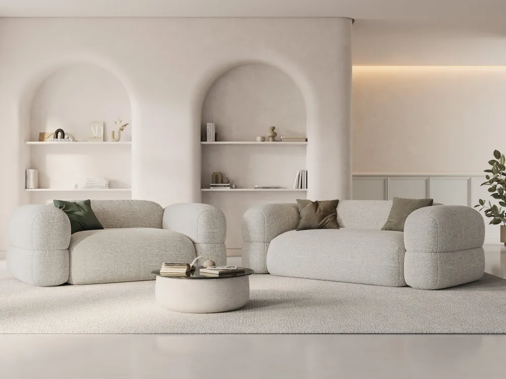 Sofa 2-Sitzer ROGER beige Chenille