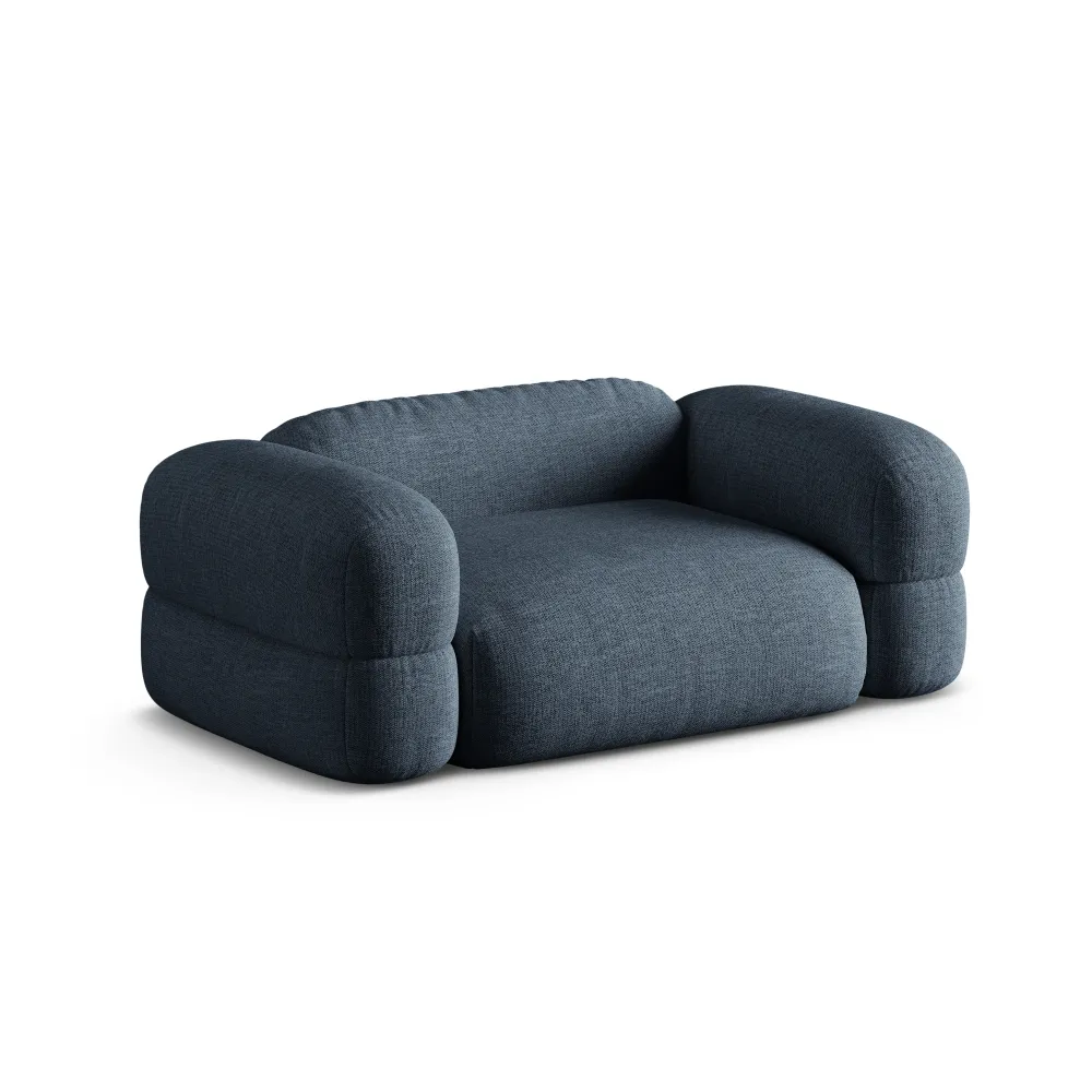 Sofa 2-Sitzer ROGER dunkelblaues Chenille