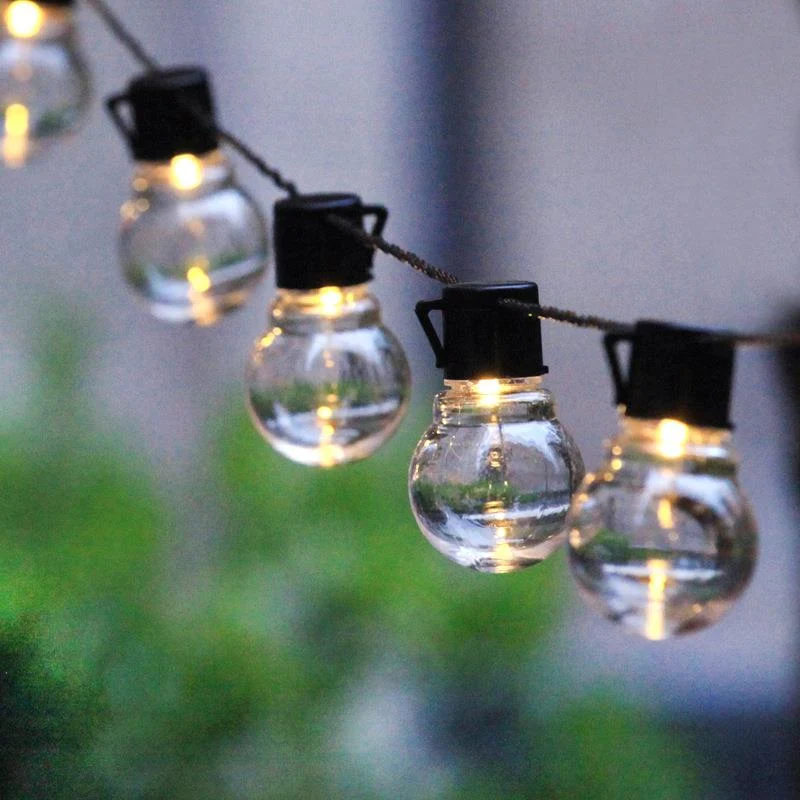 Solar-Lichterkette – Pin-Kabel | 5 Meter | 20 LEDs | Warmes Licht