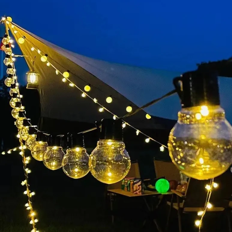 Solar-Lichterkette – Pin-Kabel | 5 Meter | 20 LEDs | Warmes Licht