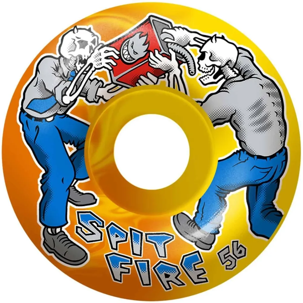 Spitfire 56mm 99A Formula Four Classics Firefight Wheels Yellow Orange Swirl