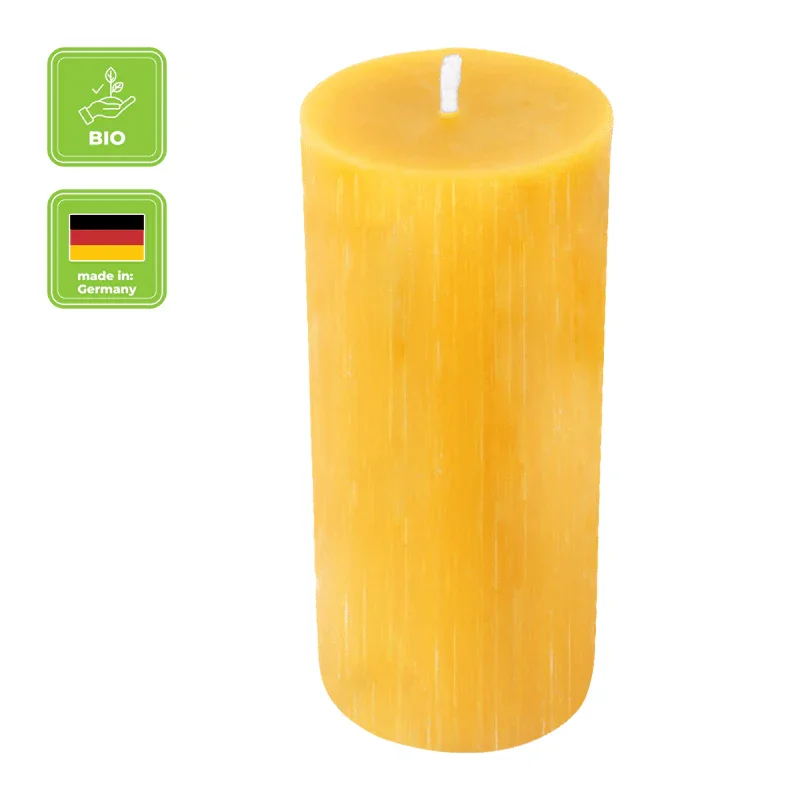 Stumpenkerze, 100% reines Bienenwachs, Wiedemann, 120/60 mm, Brenndauer ca. 52h