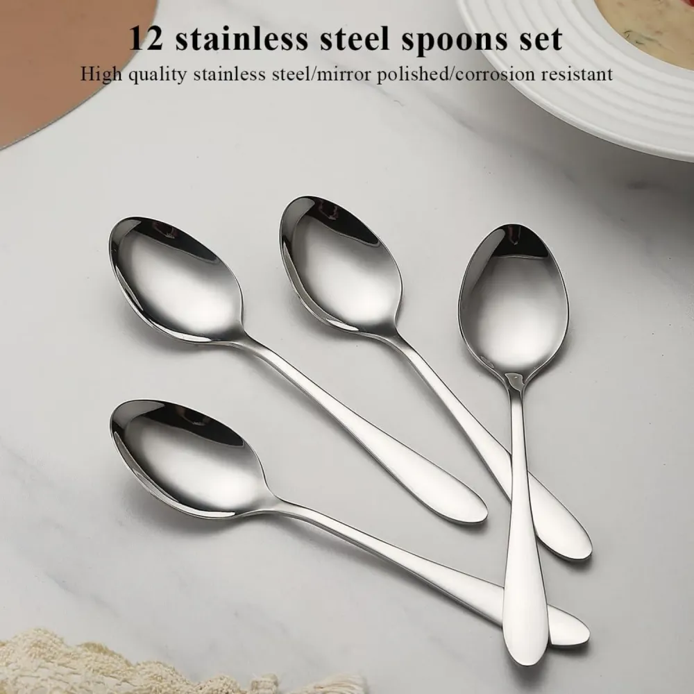 Suppenlöffel Edelstahl Esslöffel Set 12