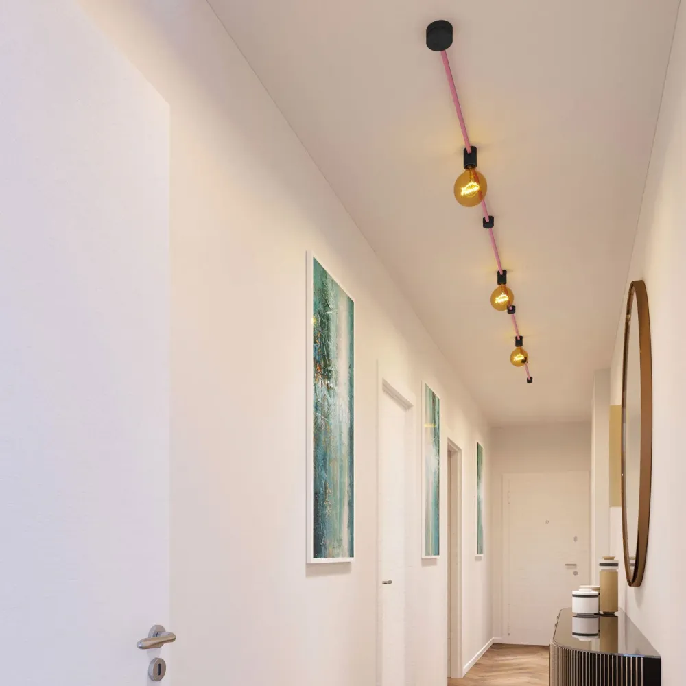 System Filé Linear Kit – mit 5 m CM16-Kabel für Lichterkette und 7 schwarz lackierten Holzteilen für Innenräume