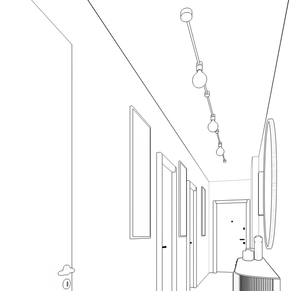 System Filé Linear Kit – mit 5 m CM16-Kabel für Lichterkette und 7 schwarz lackierten Holzteilen für Innenräume