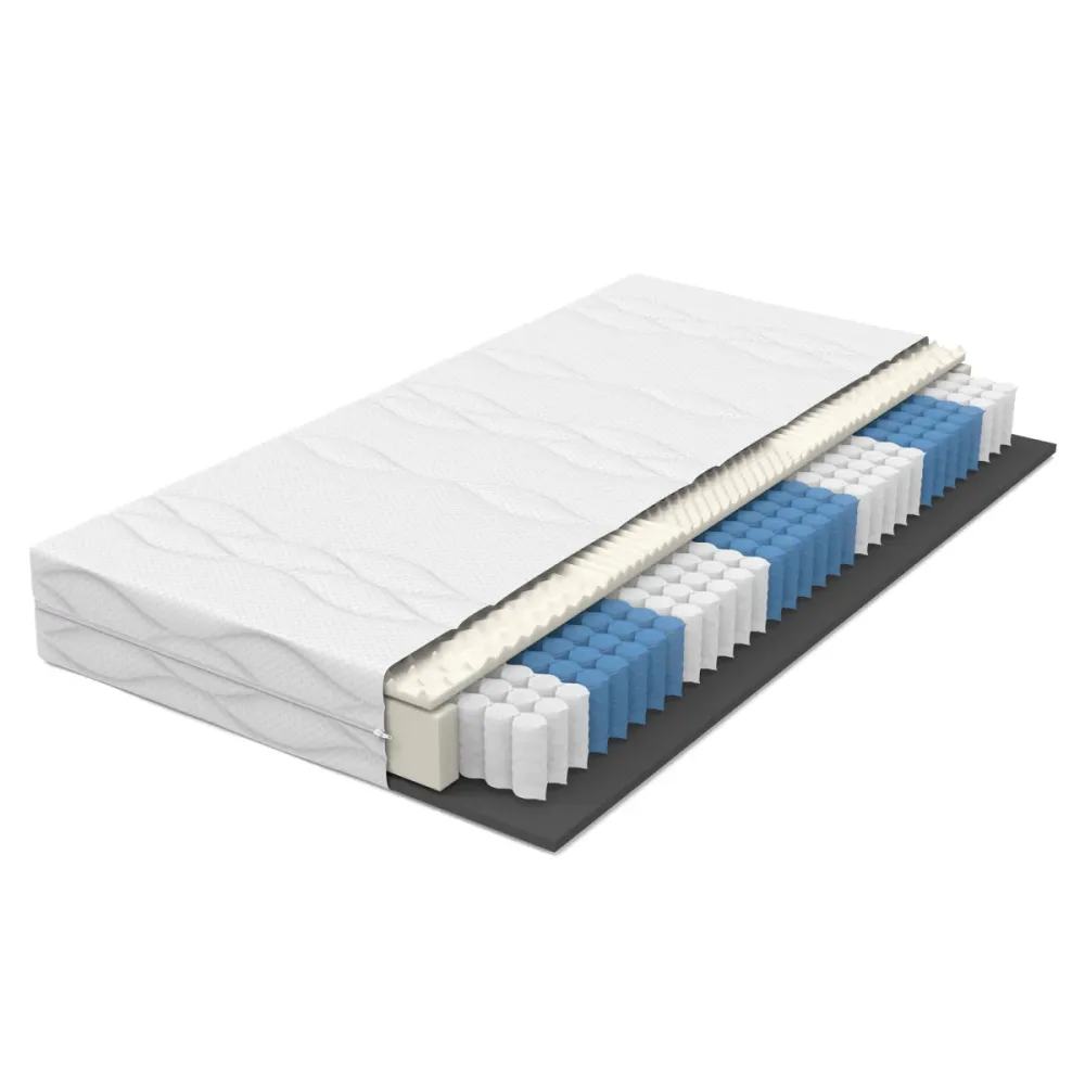 Taschenfederkern Matratze 120x200 cm, 7 Zonen, H3/H4, Boxspring-Gefühl