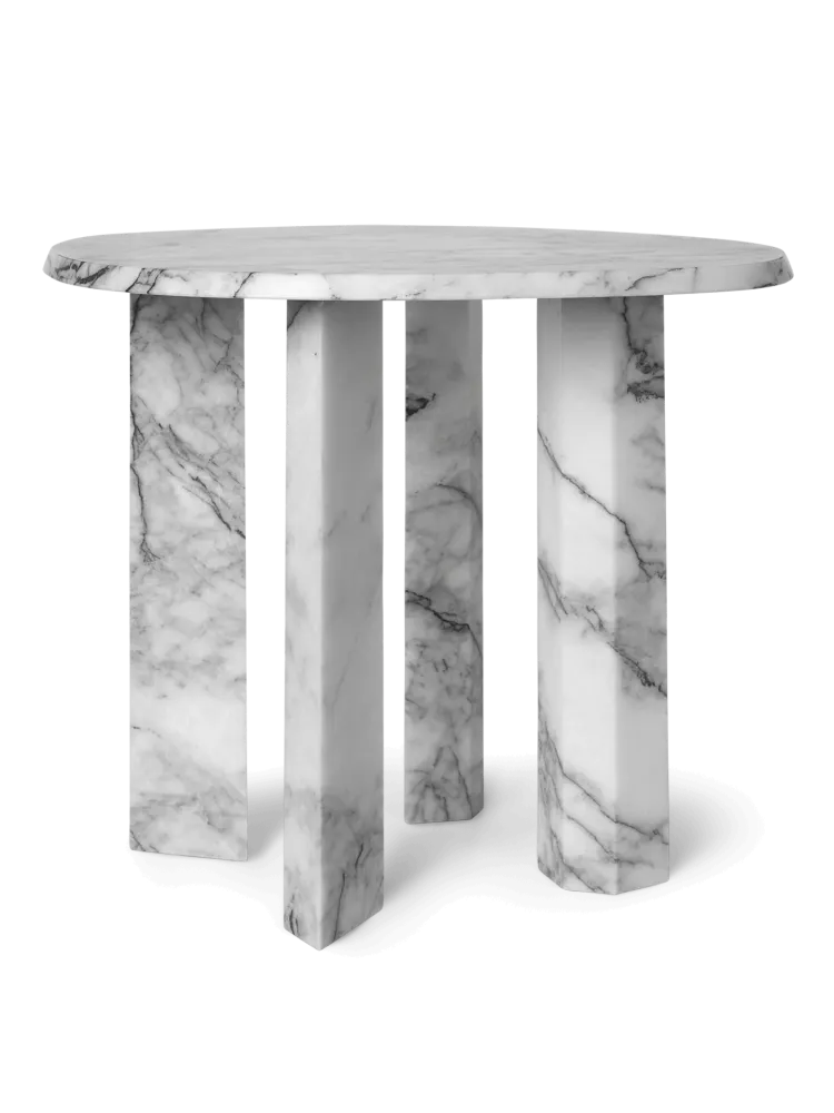 Taula Side Table - White/Charcoal