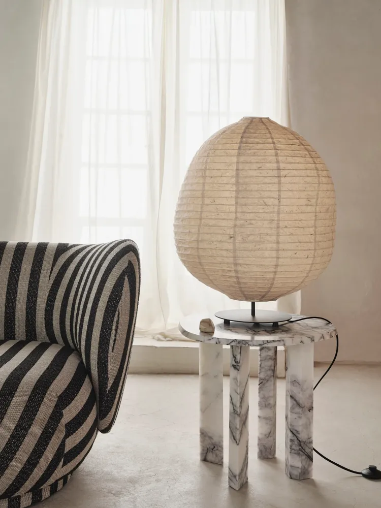 Taula Side Table - White/Charcoal