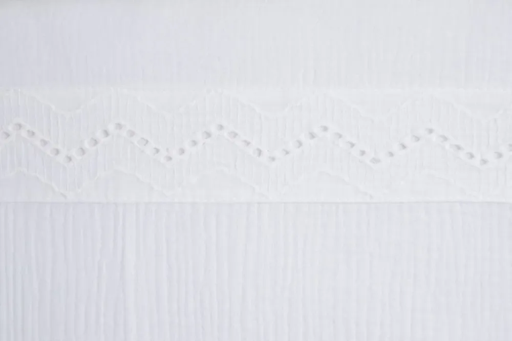 Baby's Only Spannbetttuch Cot Calm Weiß Broderie 60X120 Cm