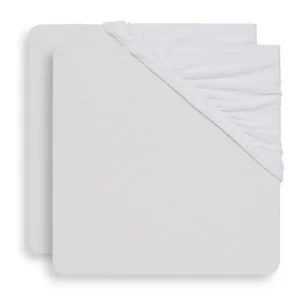 <tc>Jollein</tc> Molton Spannbetttuch Weiß 40x90cm 2tlg