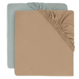 <tc>Jollein</tc> Spannbetttuch Cradle 40/50X80/90Cm - Sea Green/Biscuit - 2 Stück