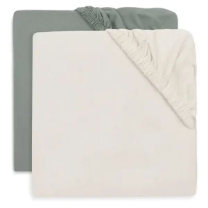 <tc>Jollein</tc> Spannbetttuch Kinderbett Seegrün/Elfenbein 60X120Cm 2tlg