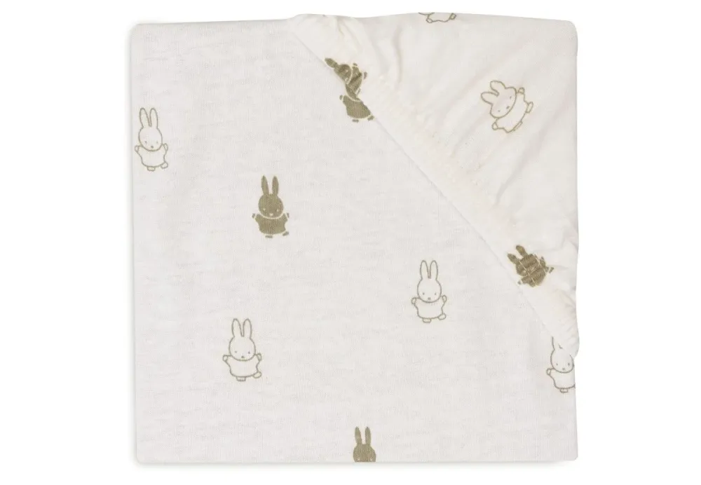 Jollein Spannbetttuch Kleinkind Happy Miffy Olivgrün 40/50X80/90Cm