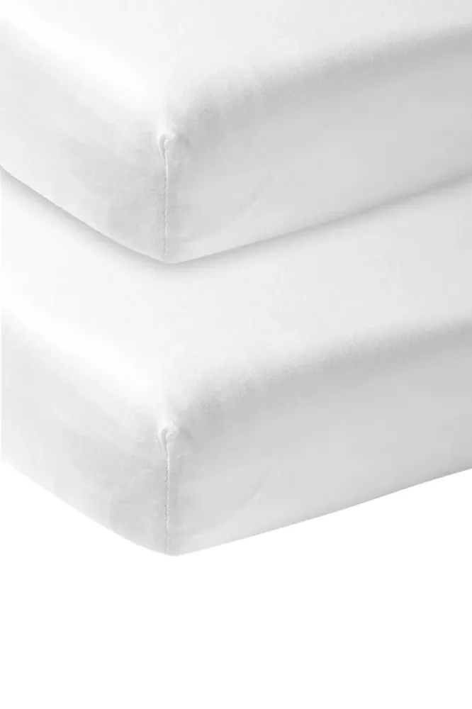 Meyco Spannbetttuch Jersey Weiß 70x140/150 cm 2tlg