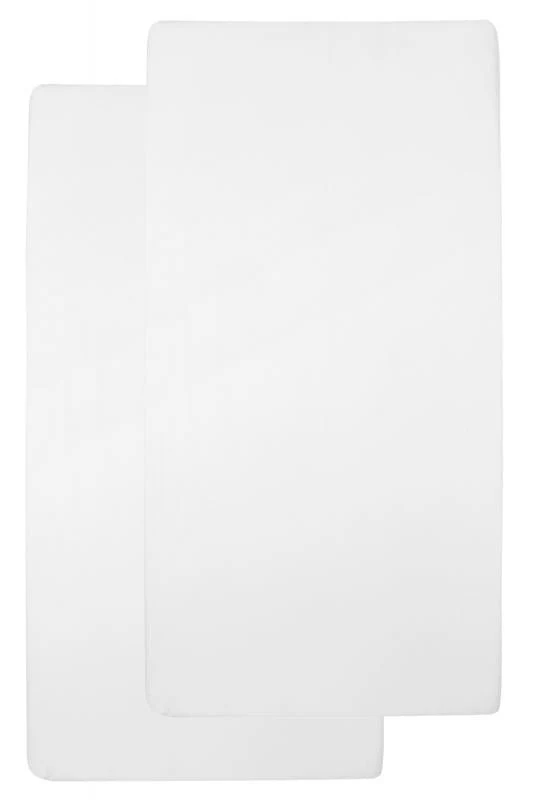 Meyco Spannbetttuch Jersey Weiß 70x140/150 cm 2tlg