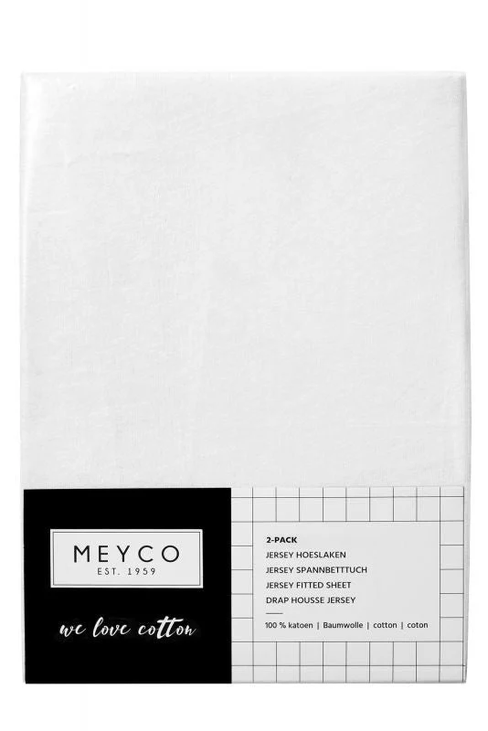 Meyco Spannbetttuch Jersey Weiß 70x140/150 cm 2tlg
