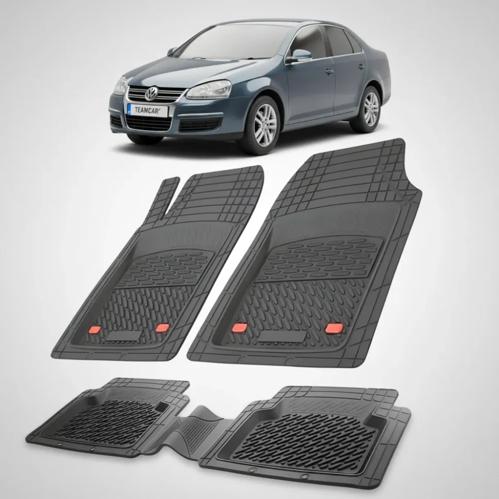 TeamCar® Tablett-Fußmatten, kompatibel mit Volkswagen Jetta V (2005–2010) – Limousine