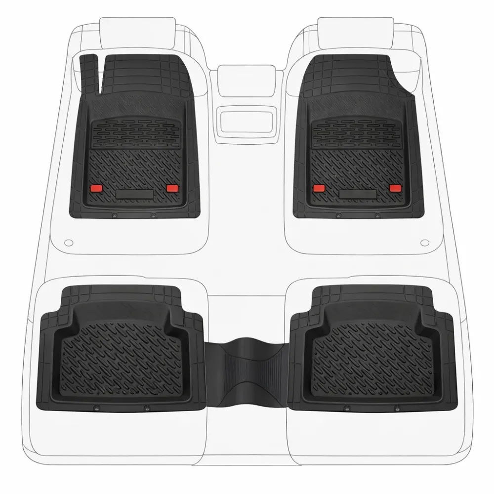 TeamCar® Tablett-Fußmatten, kompatibel mit Volkswagen Jetta V (2005–2010) – Limousine