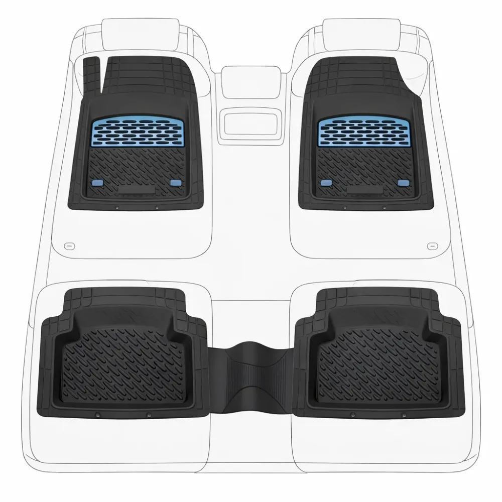 TeamCar® Tablett-Fußmatten, kompatibel mit Volkswagen Jetta VI (2010–2018) – Limousine