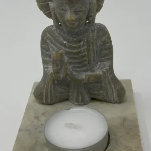 Teelicht "Buddha" Speckstein 6x10x12cm