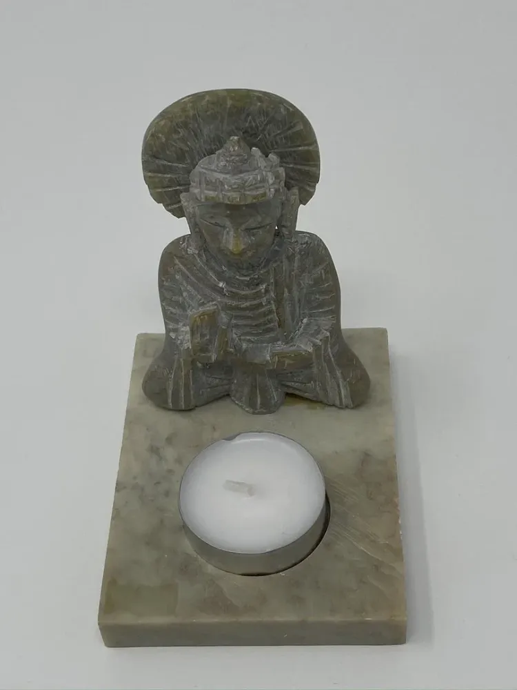 Teelicht "Buddha" Speckstein 6x10x12cm