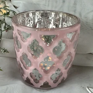 TEELICHTHALTER GLAS ROSA