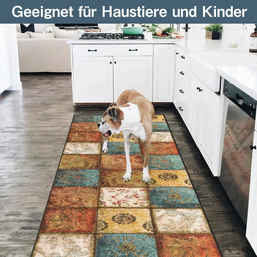 Teppich Läufer Flur rutschfest 60x150 cm Waschbar Modern