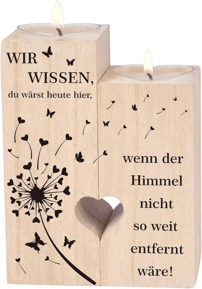 Trauergeschenk Memorial-Kerzenständer Grabkerzen Trauerlicht