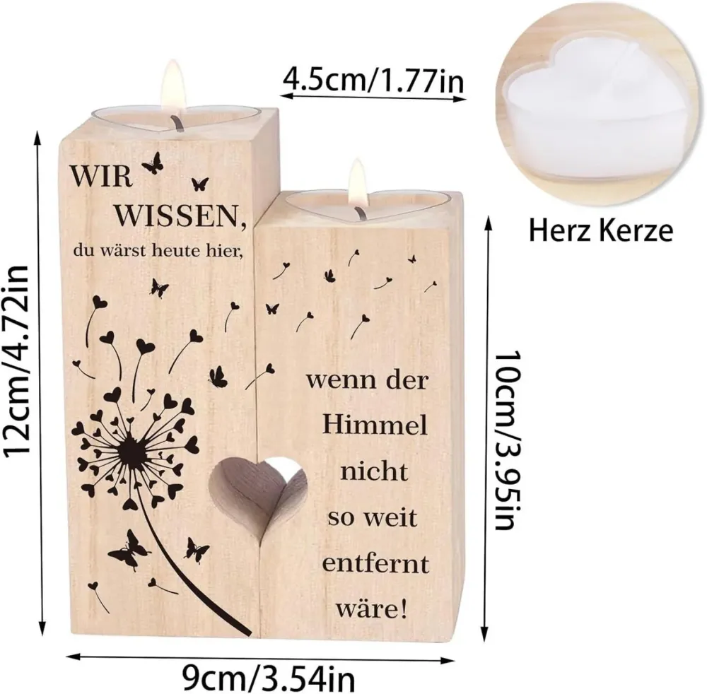 Trauergeschenk Memorial-Kerzenständer Grabkerzen Trauerlicht