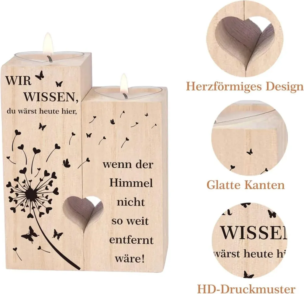 Trauergeschenk Memorial-Kerzenständer Grabkerzen Trauerlicht