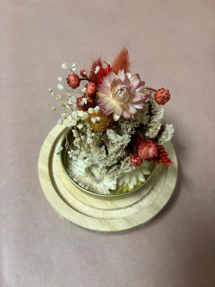 TROCKENBLUMEN MEDIUM KUPPEL | Gold Edition: Red, beige & rose