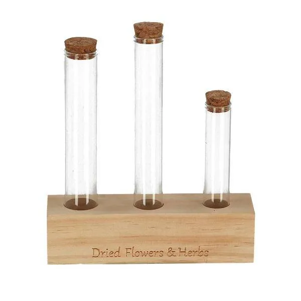 Trockenblumenständer aus Holz – Tube M – 15x4x17,5cm – Halter für Trockenblumen & Kräuterarrangements