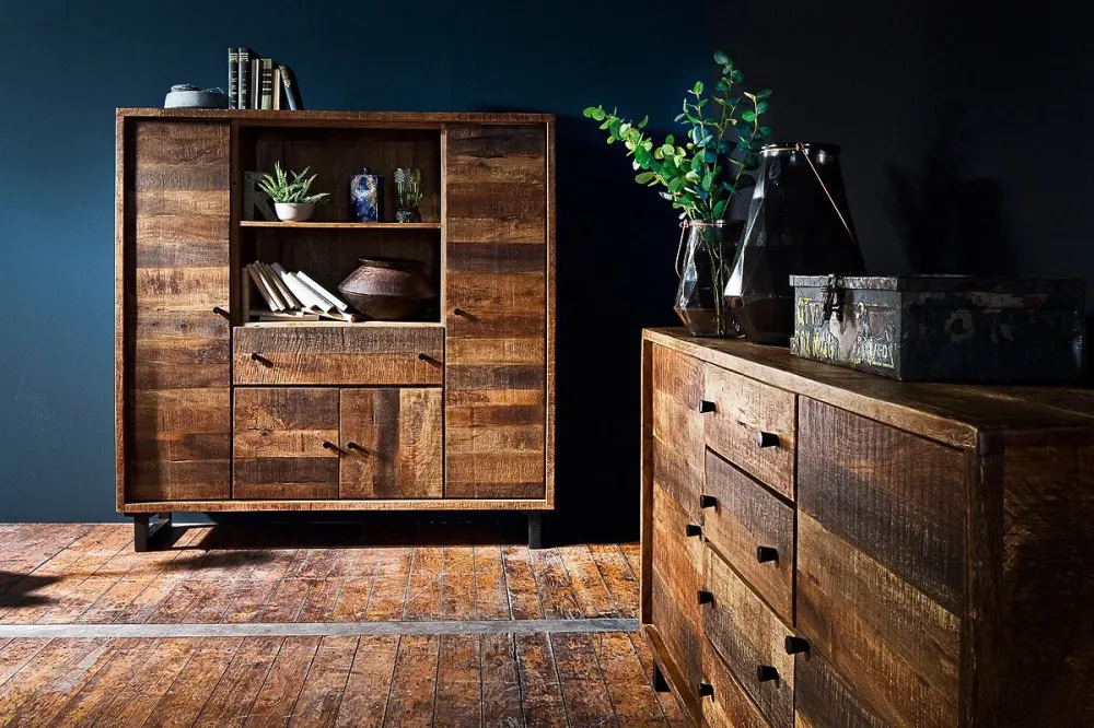 TV-Schrank Mango massiv Retro Vintagelook Kumasi