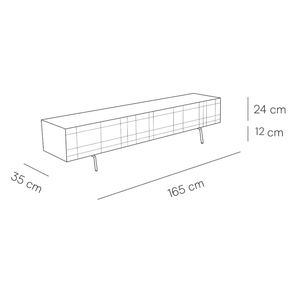 TV-Schrank mit Lamellen – Dunkirk – Walnuss – 165 cm