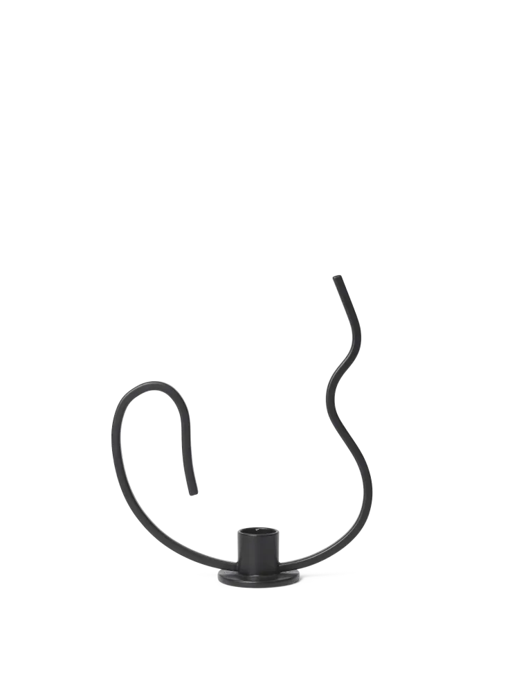 Valse Candle Holder - Low - Black