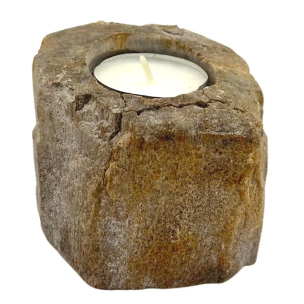 Versteinertes Holz - Kerzenhalter