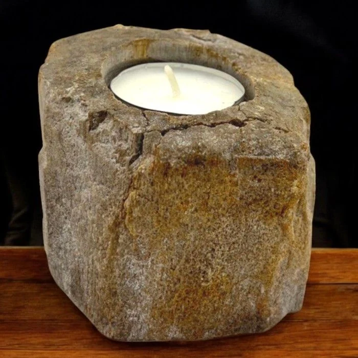 Versteinertes Holz - Kerzenhalter