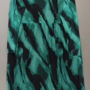 Vila Evoked Landarmkleid Gr. 48 mit Batikmuster neuwertig Langarm grün