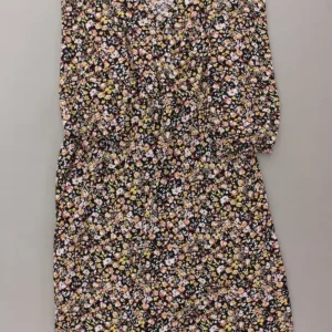 Vila Midikleid Gr. M mit Blumenmuster 3/4 Ärmel mehrfarbig aus Polyester