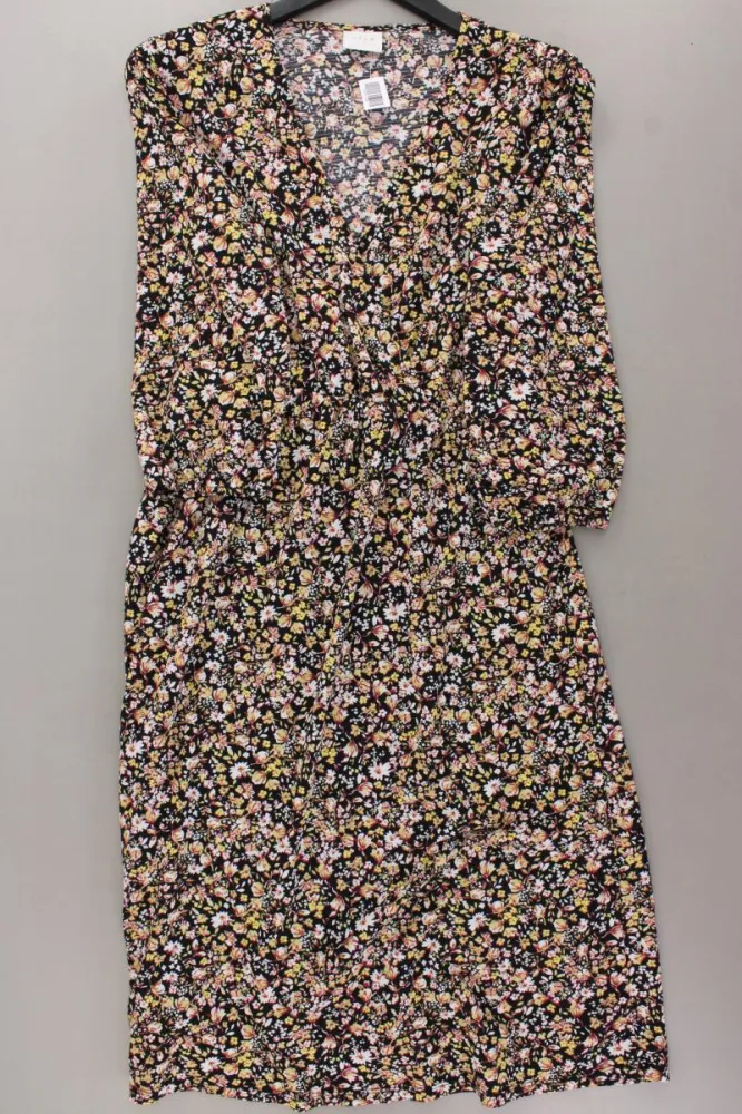 Vila Midikleid Gr. M mit Blumenmuster 3/4 Ärmel mehrfarbig aus Polyester