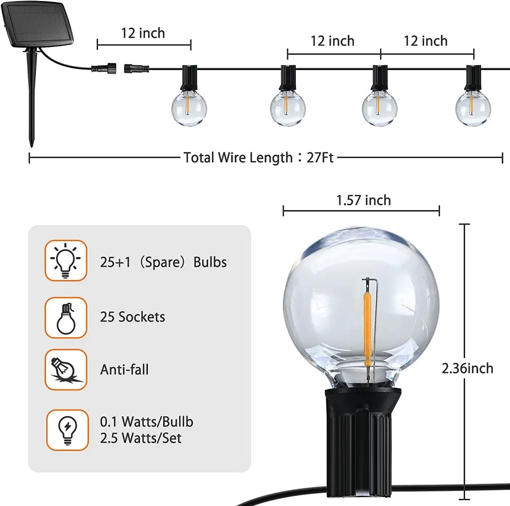 Vintage Solar-Lichterkette
