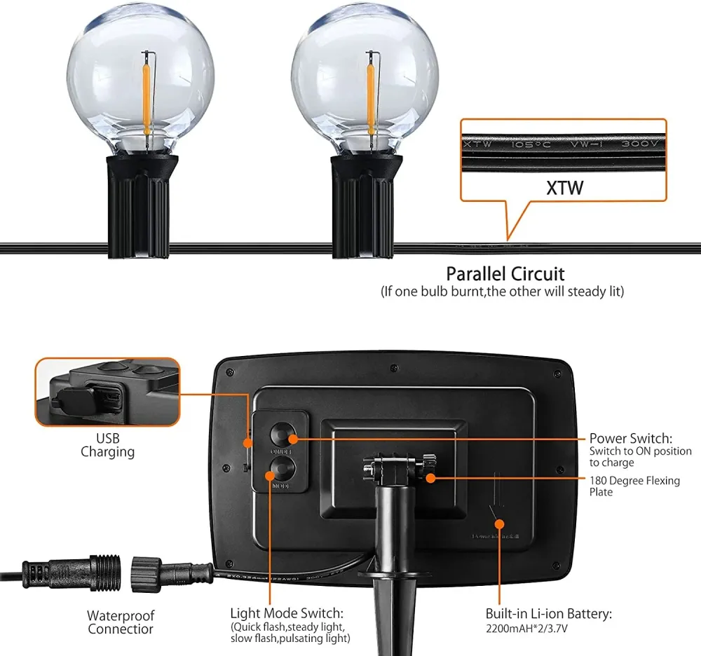 Vintage Solar-Lichterkette