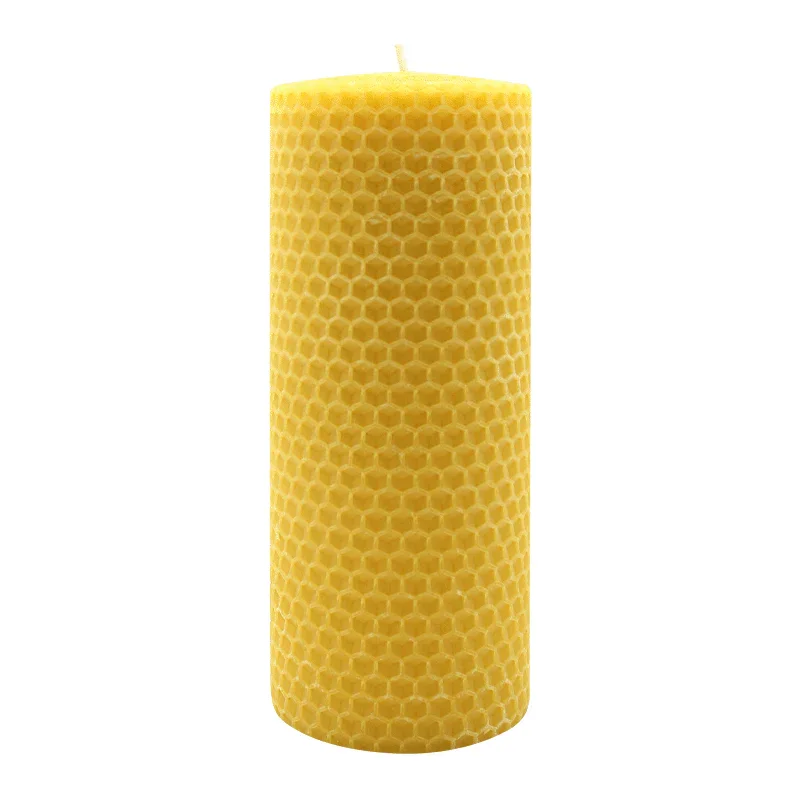 Waben-Stumpenkerze, 100% reines Bienenwachs, KERZENFARM HAHN, 150/58 mm, Brenndauer ca. 33h