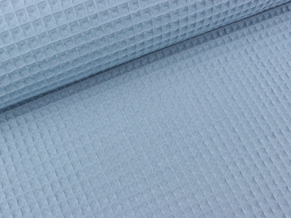 Waffelpiqué Nelson rauchblau uni