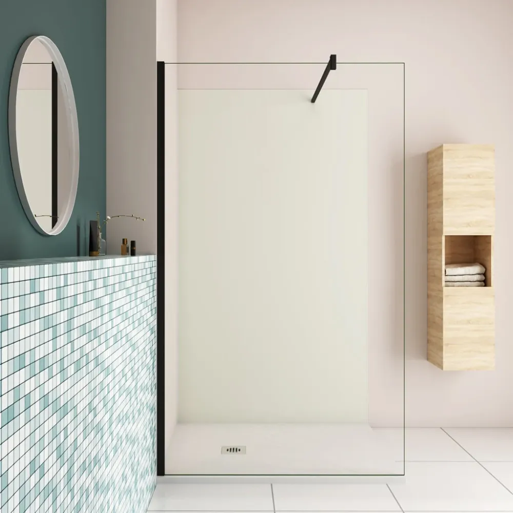 Walk Dusche Duschabtrennung 80x200cm 8mm Glas + Alu-verbundplatte