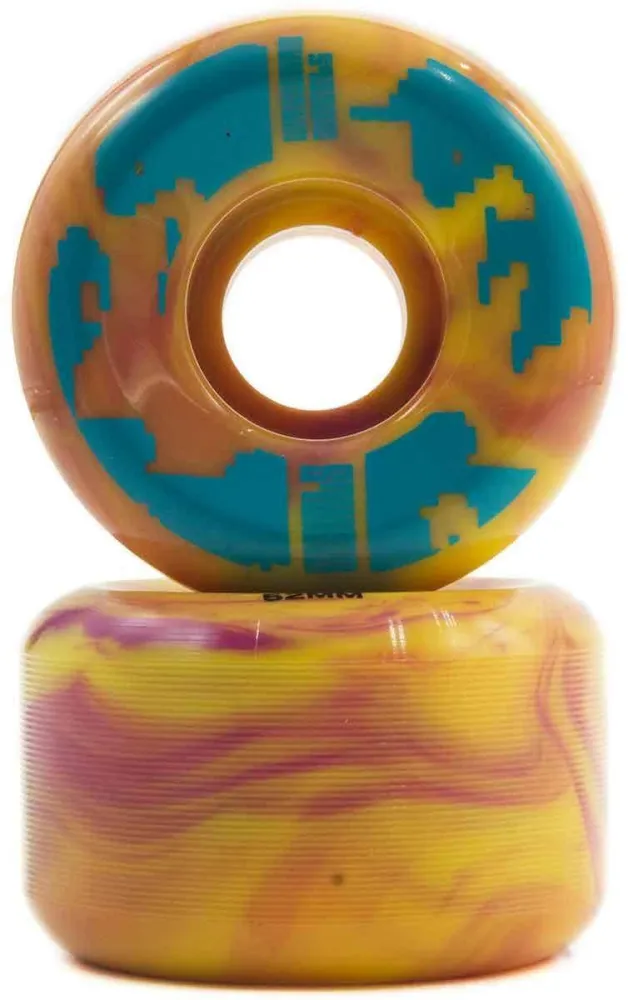 Wayward 52mm 103A Waypoint Swirl Funnel Cut Wheels Pink Yellow